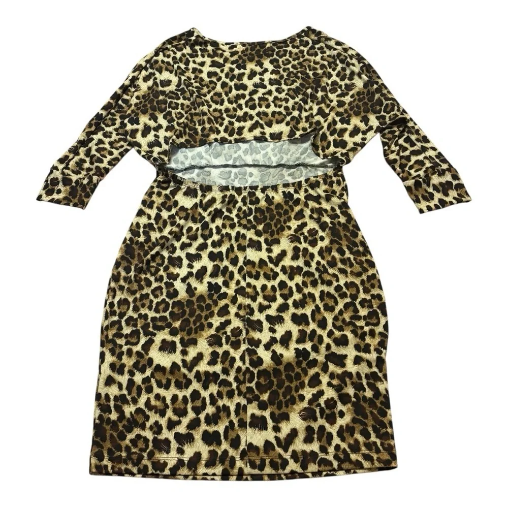 VENUS Animal Print Long Sleeve Dress
